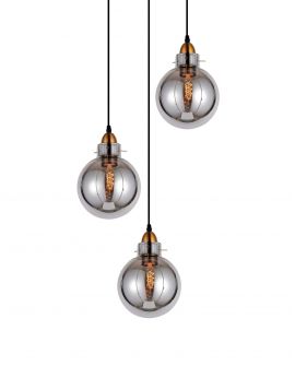 POTRÓJNA NOWOCZESNA LAMPA WISZĄCA LOFT DYMIONA CALVI W3 LUMINA DECO