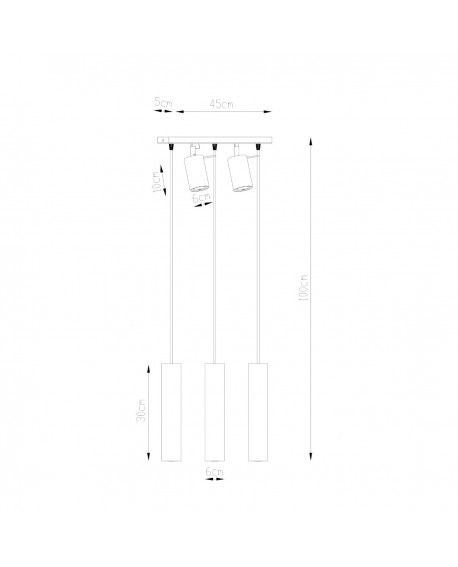 Lampa wisząca RING 3 czarny Sollux SL.1099