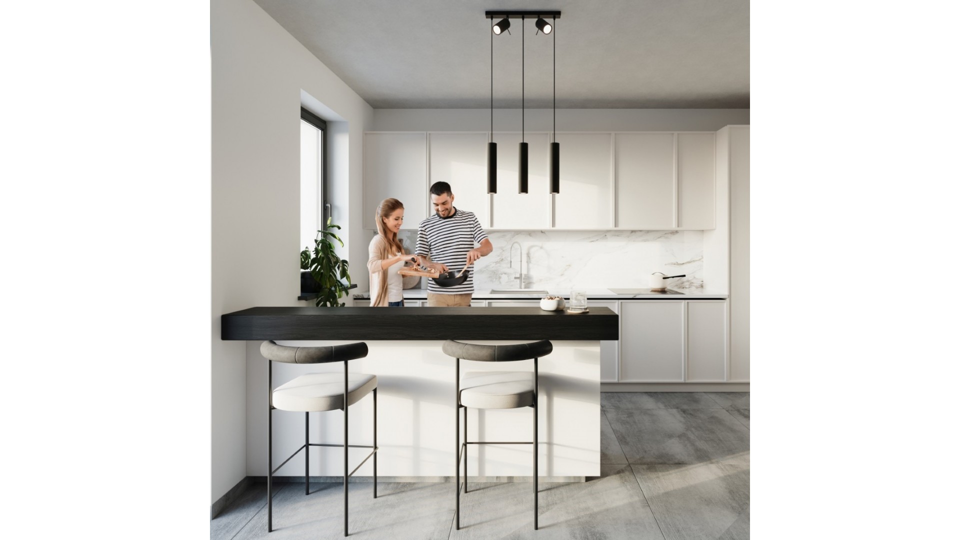 Lampa wisząca RING 3 czarny Sollux SL.1099