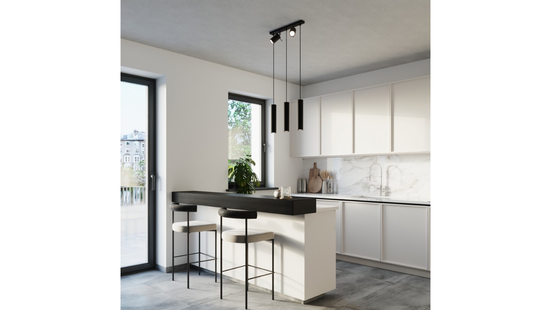 Lampa wisząca RING 3 czarny Sollux SL.1099