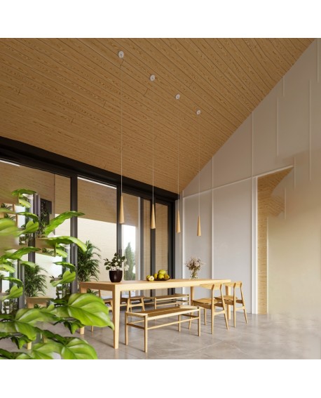 Lampa wisząca SULA 3P naturalne drewno Sollux SL.1101