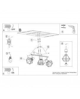 Plafon ARTEMIS 3 biały Sollux SL.1104