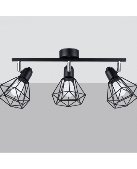 Plafon ARTEMIS 3 czarny Sollux SL.1107