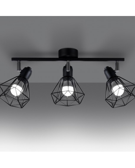 Plafon ARTEMIS 3 czarny Sollux SL.1107