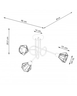 Żyrandol ARTEMIS 3S czarny Sollux SL.1109