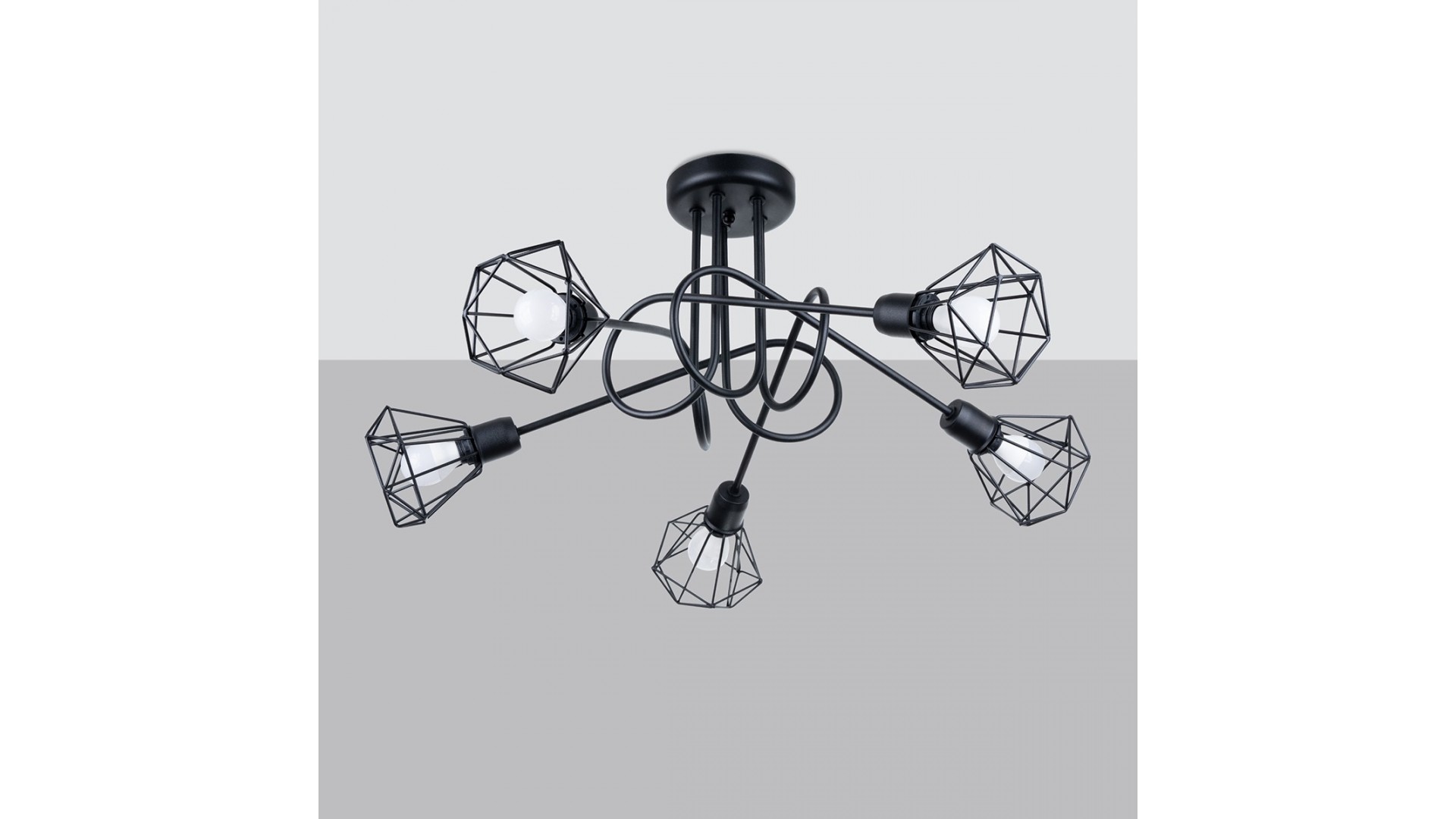 Żyrandol ARTEMIS 5S czarny Sollux SL.1110