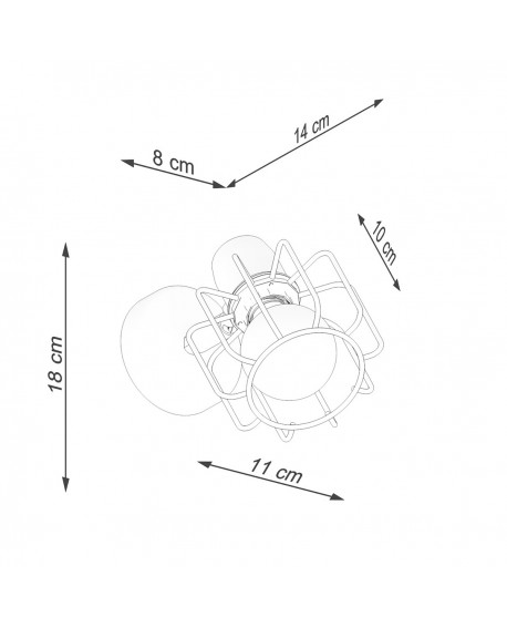 Kinkiet BELUCI 1 czarny Sollux SL.1114