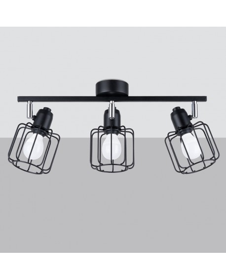 Plafon BELUCI 3 czarny Sollux SL.1116