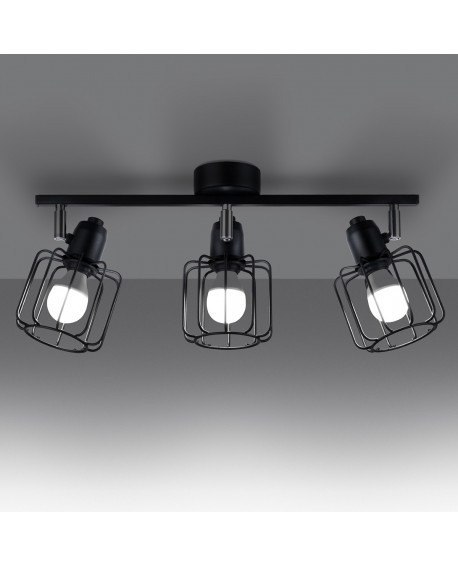 Plafon BELUCI 3 czarny Sollux SL.1116