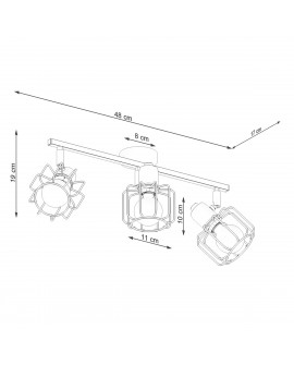 Plafon BELUCI 3 czarny Sollux SL.1116