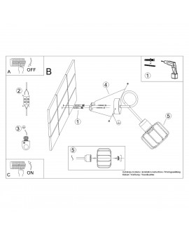 Kinkiet BELUCI 1S czarny Sollux SL.1117