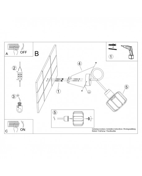 Kinkiet BELUCI 1S czarny Sollux SL.1117