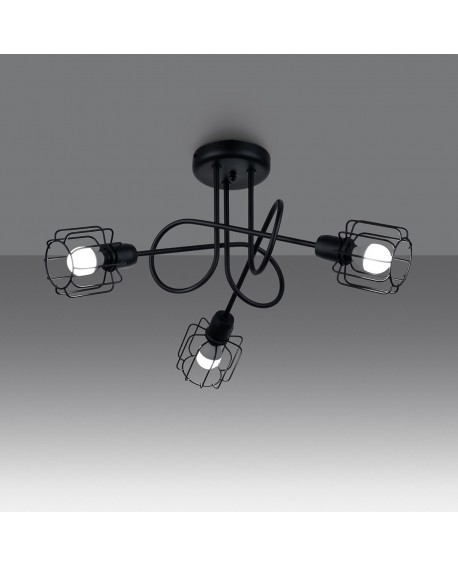 Żyrandol BELUCI 3S czarny Sollux SL.1118