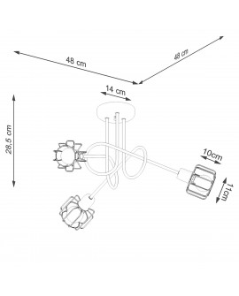 Żyrandol BELUCI 3S czarny Sollux SL.1118
