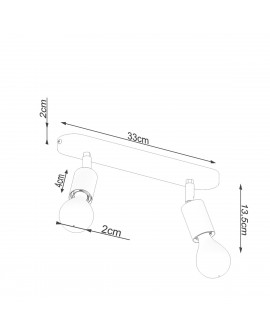 Plafon FORNES 2 czarny Sollux SL.1121