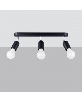 Plafon FORNES 3 czarny Sollux SL.1122