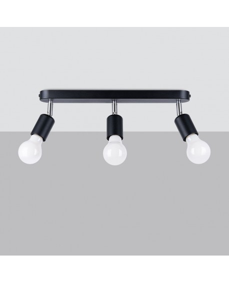 Plafon FORNES 3 czarny Sollux SL.1122