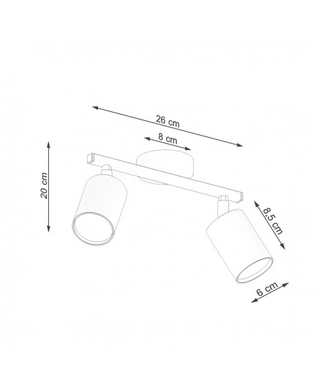 Plafon LEMMI 2 biały Sollux SL.1124