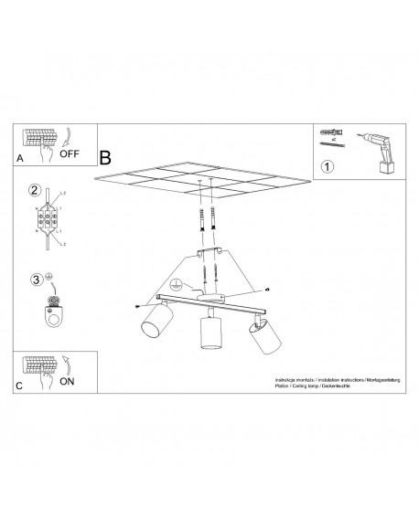 Plafon LEMMI 3 biały Sollux SL.1125