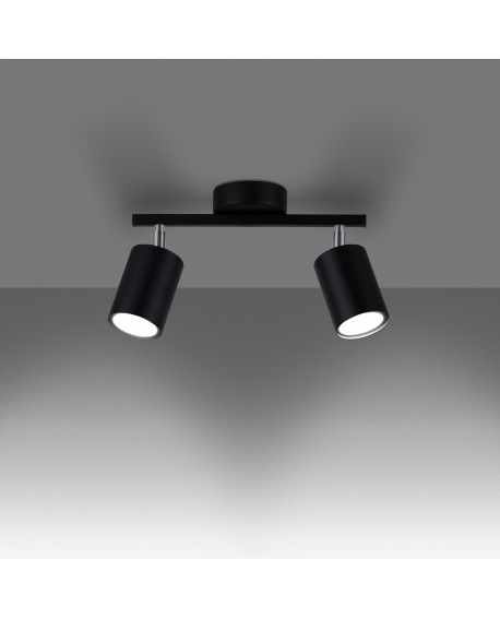 Plafon LEMMI 2 czarny Sollux SL.1127