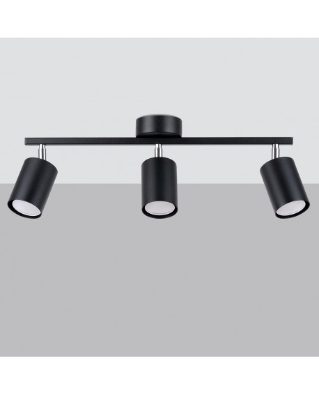 Plafon LEMMI 3 czarny Sollux SL.1128