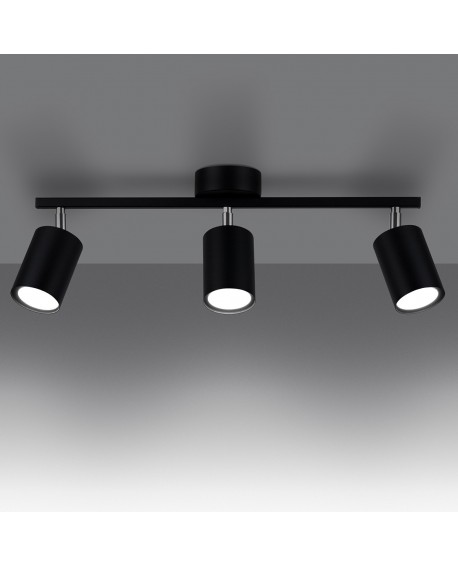 Plafon LEMMI 3 czarny Sollux SL.1128