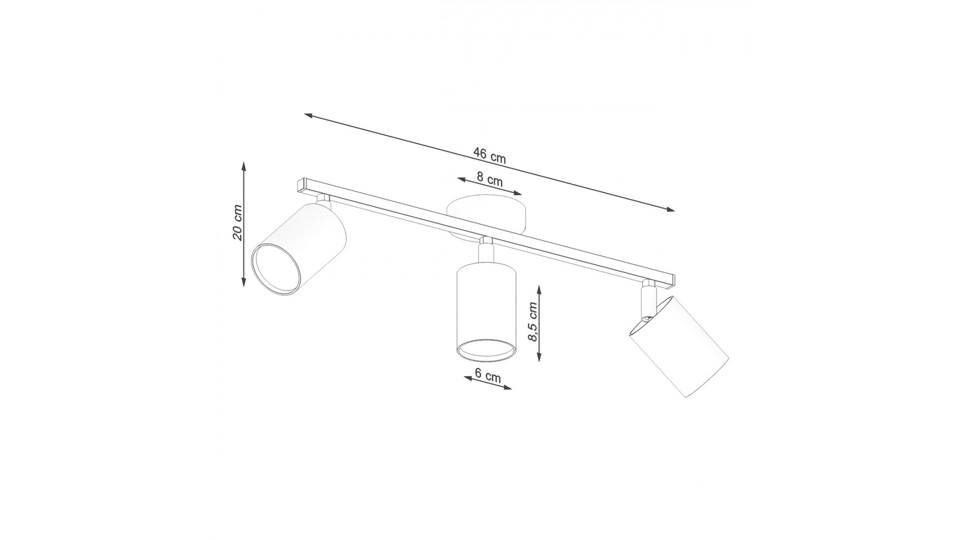 Plafon LEMMI 3 czarny Sollux SL.1128