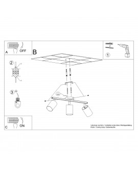 Plafon LEMMI 3 czarny Sollux SL.1128