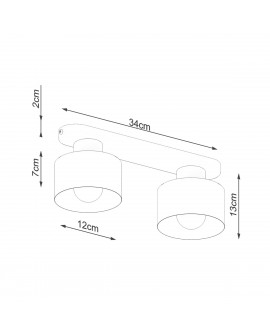 Plafon SAVAR 2 czarny Sollux SL.1130