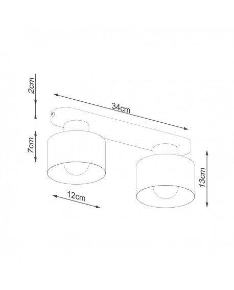 Plafon SAVAR 2 czarny Sollux SL.1130