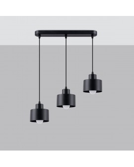 Lampa wisząca SAVAR 3 czarna Sollux SL.1133