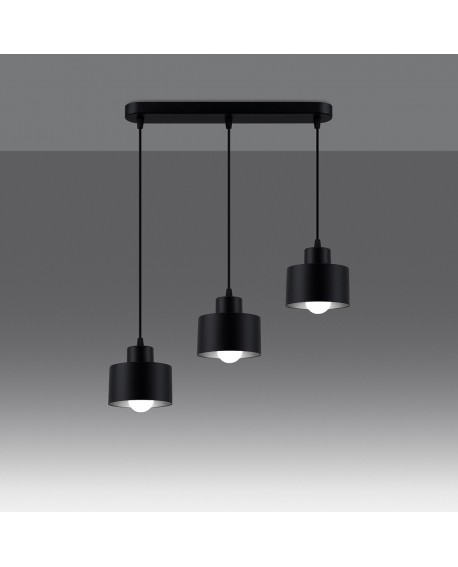 Lampa wisząca SAVAR 3 czarna Sollux SL.1133