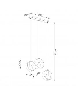 Lampa wisząca TITRAN 3 biała Sollux SL.1138