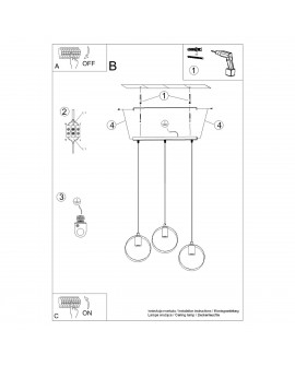 Lampa wisząca TITRAN 3 biała Sollux SL.1138