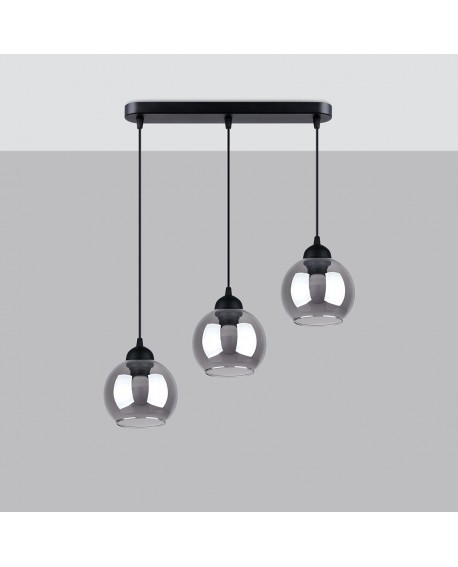 Lampa wisząca ALINO 3 czarna Sollux SL.1142