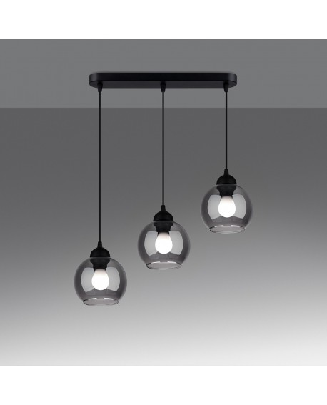 Lampa wisząca ALINO 3 czarna Sollux SL.1142