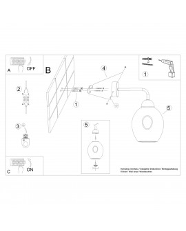 Kinkiet FILLAN 1 czarny Sollux SL.1143