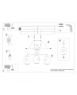 Żyrandol FILLAN 3 czarny Sollux SL.1144