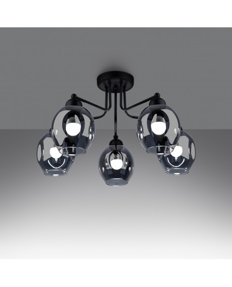 Żyrandol FILLAN 5 czarny Sollux SL.1145