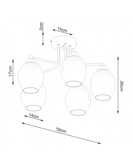 Żyrandol FILLAN 5 czarny Sollux SL.1145