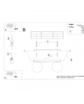 Plafon YOLI 2 biały Sollux SL.1147