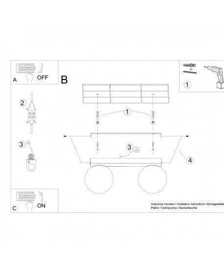 Plafon YOLI 2 biały Sollux SL.1147
