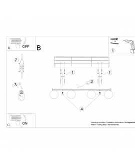 Plafon YOLI 4 biały Sollux SL.1149