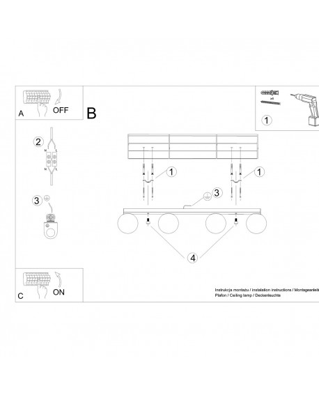 Plafon YOLI 4 biały Sollux SL.1149