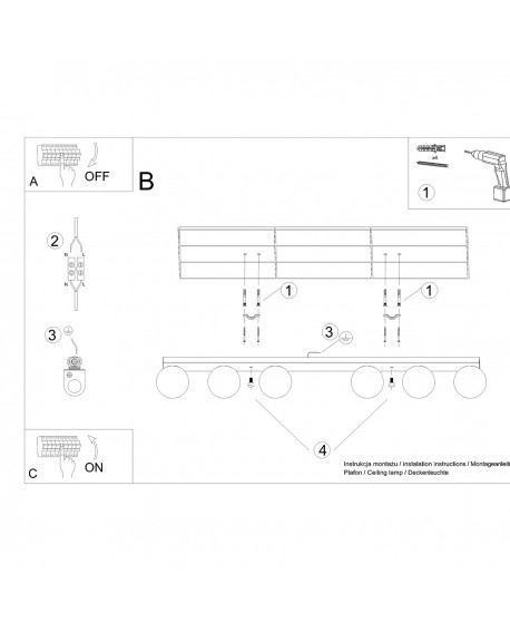 Plafon YOLI 6 biały Sollux SL.1150