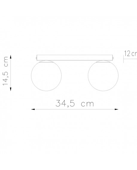 Plafon YOLI 2 czarny Sollux SL.1152