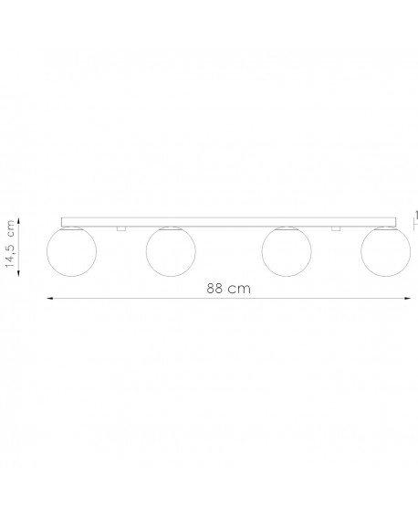 Plafon YOLI 4 czarny Sollux SL.1154
