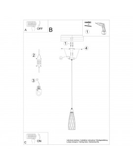 Lampa wisząca SUBA 1 czarna Sollux SL.1165