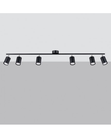 Plafon LEMMI 6L czarny Sollux SL.1169