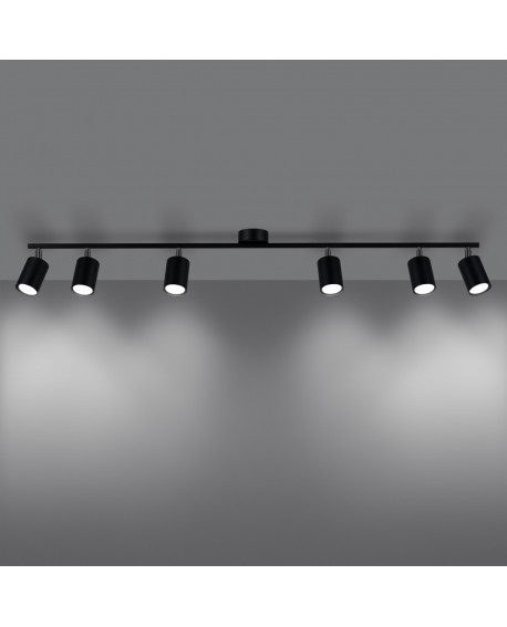 Plafon LEMMI 6L czarny Sollux SL.1169